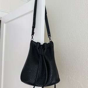 Rebecca Minkoff Black Shoulder Bag with Drawstring Closure